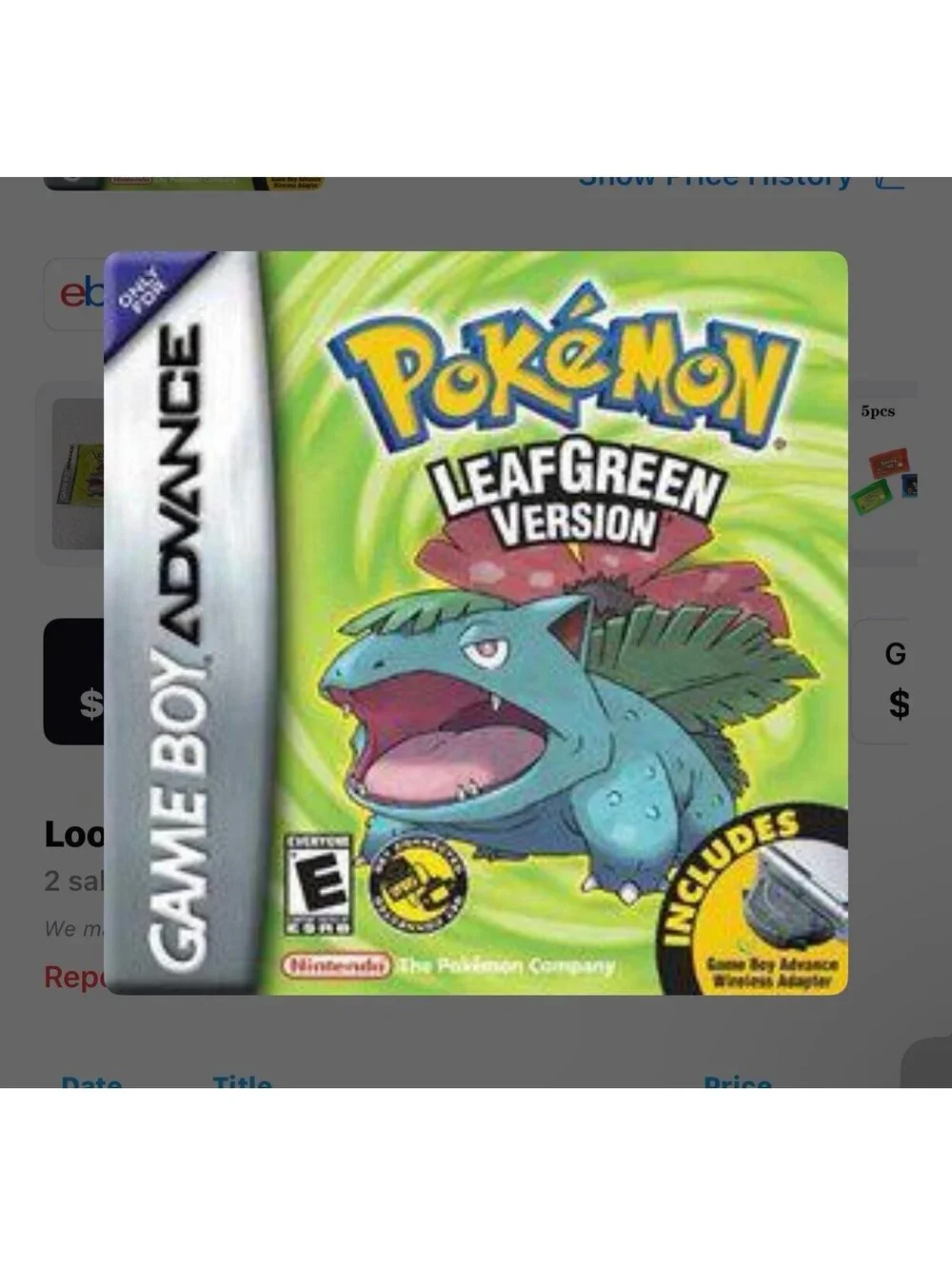 Pokémon Leaf Green for Gameboy advance